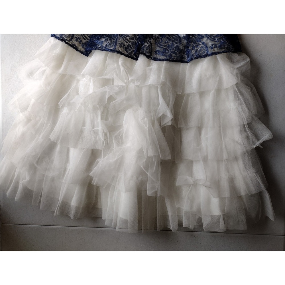 Jona Michelle girls blue white holiday dress size 12 - Picture 2 of 5